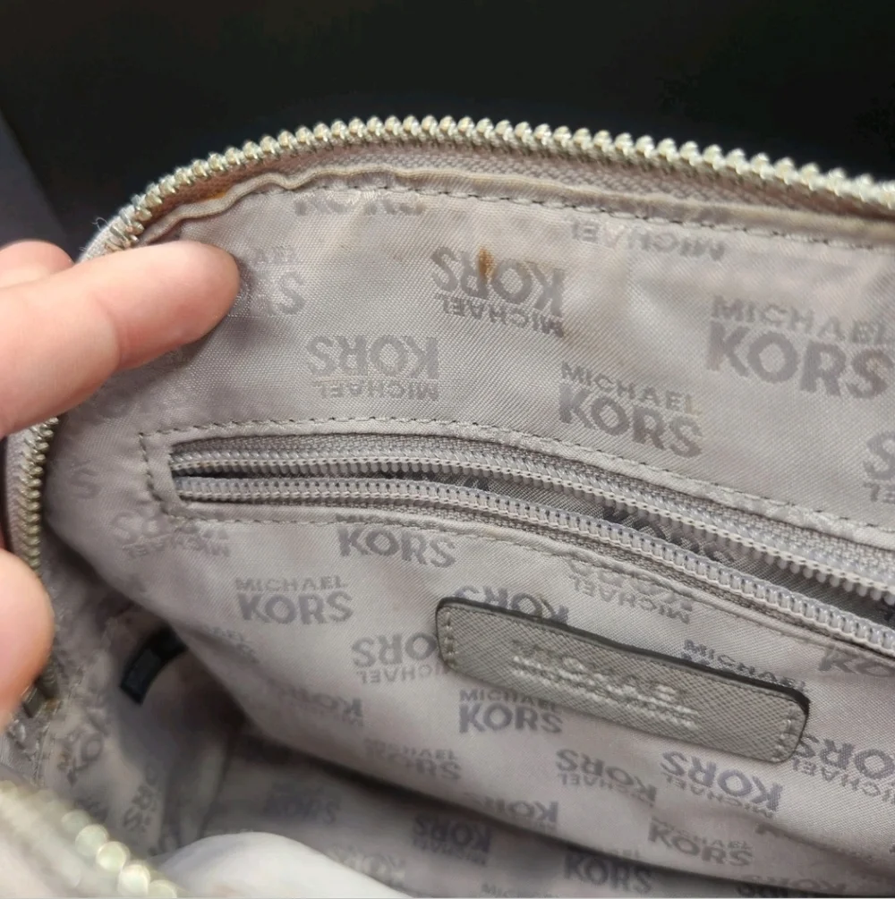 Michael Kors Mini Grey Satchel Saffiano Leather Crossbody Bag‎ Adjustable Strap